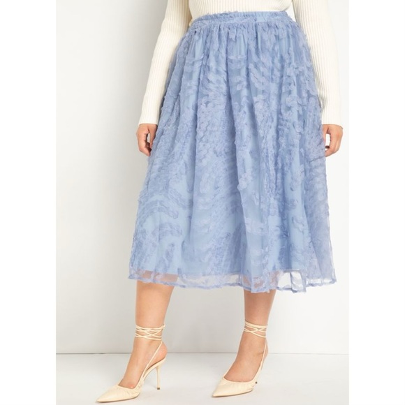 Eloquii Dresses & Skirts - Eloquii Textured Full Midi Skirt Lined in Purple Size 14/16